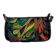 Outdoors Night Setting Scene Forest Woods Light Moonlight Nature Wilderness Leaves Branches Abstract Shoulder Clutch Bag by Grandong