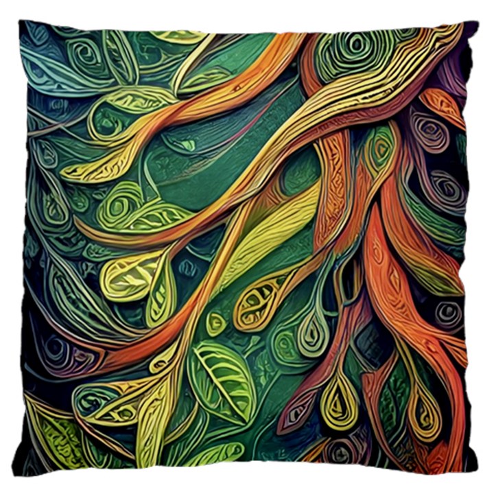 Outdoors Night Setting Scene Forest Woods Light Moonlight Nature Wilderness Leaves Branches Abstract Large Cushion Case (One Side)