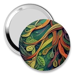 Outdoors Night Setting Scene Forest Woods Light Moonlight Nature Wilderness Leaves Branches Abstract 3  Handbag Mirrors by Grandong