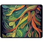 Outdoors Night Setting Scene Forest Woods Light Moonlight Nature Wilderness Leaves Branches Abstract Two Sides Fleece Blanket (Medium) 58.8 x47.4  Blanket Front