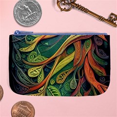 Outdoors Night Setting Scene Forest Woods Light Moonlight Nature Wilderness Leaves Branches Abstract Large Coin Purse by Grandong