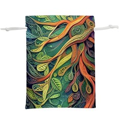 Outdoors Night Setting Scene Forest Woods Light Moonlight Nature Wilderness Leaves Branches Abstract Lightweight Drawstring Pouch (xl) by Grandong