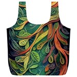 Outdoors Night Setting Scene Forest Woods Light Moonlight Nature Wilderness Leaves Branches Abstract Full Print Recycle Bag (XXXL) Front