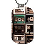 Retro Electronics Old Antiques Texture Wallpaper Vintage Cassette Tapes Retrospective Dog Tag (Two Sides) Front