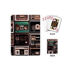 Retro Electronics Old Antiques Texture Wallpaper Vintage Cassette Tapes Retrospective Playing Cards Single Design (mini) by Grandong