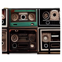 Retro Electronics Old Antiques Texture Wallpaper Vintage Cassette Tapes Retrospective Cosmetic Bag (xxxl) by Grandong