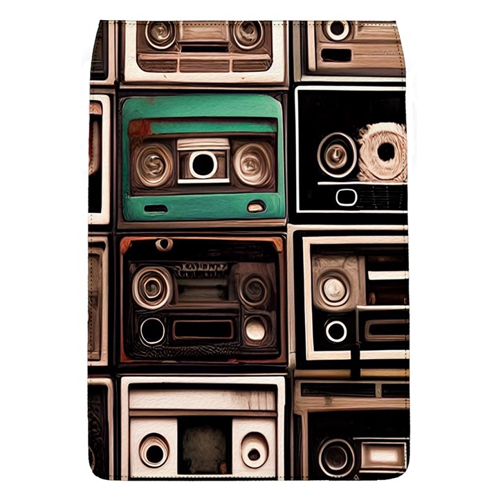 Retro Electronics Old Antiques Texture Wallpaper Vintage Cassette Tapes Retrospective Removable Flap Cover (L)