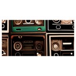 Retro Electronics Old Antiques Texture Wallpaper Vintage Cassette Tapes Retrospective Banner and Sign 6  x 3  Front