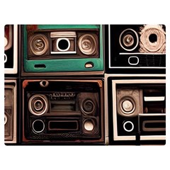 Retro Electronics Old Antiques Texture Wallpaper Vintage Cassette Tapes Retrospective Two Sides Premium Plush Fleece Blanket (baby Size) by Grandong