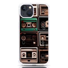 Retro Electronics Old Antiques Texture Wallpaper Vintage Cassette Tapes Retrospective Iphone 13 Tpu Uv Print Case by Grandong