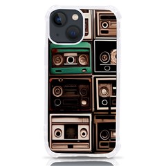 Retro Electronics Old Antiques Texture Wallpaper Vintage Cassette Tapes Retrospective Iphone 13 Mini Tpu Uv Print Case by Grandong