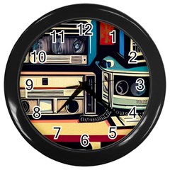 Radios Tech Technology Music Vintage Antique Old Wall Clock (black) by Grandong