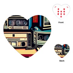 Radios Tech Technology Music Vintage Antique Old Playing Cards Single Design (heart) by Grandong