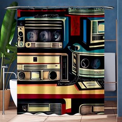 Radios Tech Technology Music Vintage Antique Old Shower Curtain 60  X 72  (medium)  by Grandong