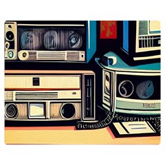 Radios Tech Technology Music Vintage Antique Old Premium Plush Fleece Blanket (medium) by Grandong