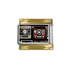 Retro Cameras Old Vintage Antique Technology Wallpaper Retrospective Gold Trim Italian Charm (9mm) by Grandong