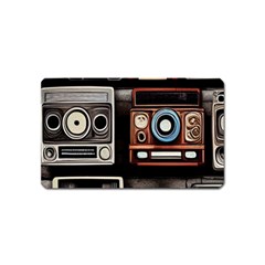 Retro Cameras Old Vintage Antique Technology Wallpaper Retrospective Magnet (name Card) by Grandong