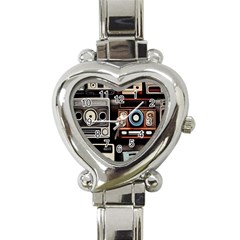 Retro Cameras Old Vintage Antique Technology Wallpaper Retrospective Heart Italian Charm Watch by Grandong