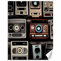 Retro Cameras Old Vintage Antique Technology Wallpaper Retrospective Canvas 12  X 16  by Grandong