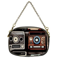 Retro Cameras Old Vintage Antique Technology Wallpaper Retrospective Chain Purse (two Sides) by Grandong