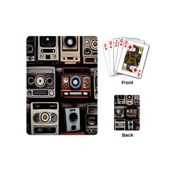 Retro Cameras Old Vintage Antique Technology Wallpaper Retrospective Playing Cards Single Design (mini) by Grandong