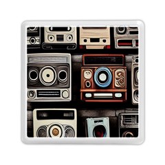 Retro Cameras Old Vintage Antique Technology Wallpaper Retrospective Memory Card Reader (square) by Grandong