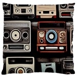 Retro Cameras Old Vintage Antique Technology Wallpaper Retrospective Large Premium Plush Fleece Cushion Case (Two Sides) Front