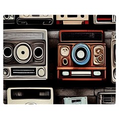 Retro Cameras Old Vintage Antique Technology Wallpaper Retrospective Two Sides Premium Plush Fleece Blanket (teen Size) by Grandong