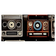 Retro Cameras Old Vintage Antique Technology Wallpaper Retrospective Banner And Sign 8  X 4  by Grandong