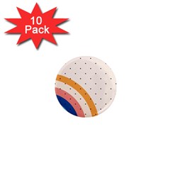 Abstract Geometric Bauhaus Polka Dots Retro Memphis Rainbow 1  Mini Magnet (10 pack) 