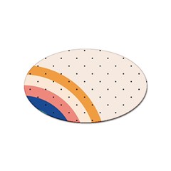 Abstract Geometric Bauhaus Polka Dots Retro Memphis Rainbow Sticker Oval (100 Pack) by Maspions