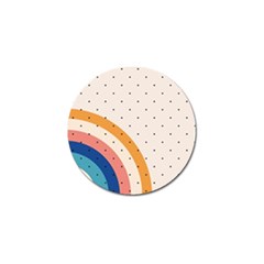 Abstract Geometric Bauhaus Polka Dots Retro Memphis Rainbow Golf Ball Marker by Maspions