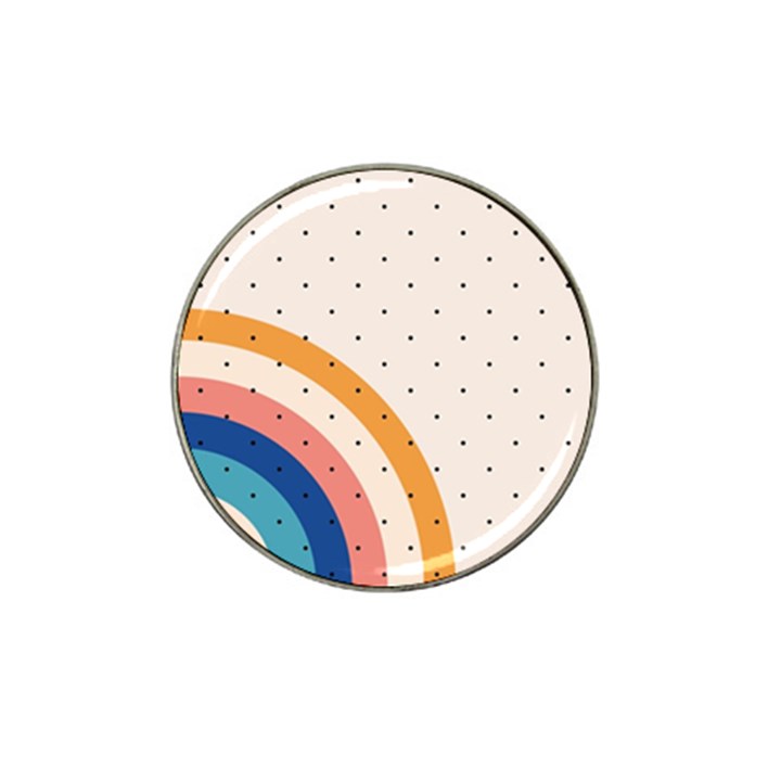 Abstract Geometric Bauhaus Polka Dots Retro Memphis Rainbow Hat Clip Ball Marker (10 pack)