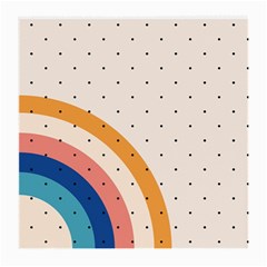 Abstract Geometric Bauhaus Polka Dots Retro Memphis Rainbow Medium Glasses Cloth