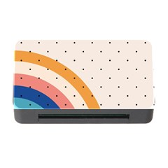 Abstract Geometric Bauhaus Polka Dots Retro Memphis Rainbow Memory Card Reader with CF