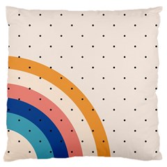 Abstract Geometric Bauhaus Polka Dots Retro Memphis Rainbow Large Cushion Case (Two Sides)