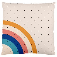 Abstract Geometric Bauhaus Polka Dots Retro Memphis Rainbow Large Premium Plush Fleece Cushion Case (one Side) by Maspions