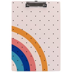 Abstract Geometric Bauhaus Polka Dots Retro Memphis Rainbow A4 Acrylic Clipboard