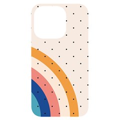 Abstract Geometric Bauhaus Polka Dots Retro Memphis Rainbow iPhone 14 Pro Black UV Print Case