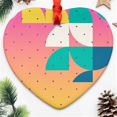 Abstract Geometric Bauhaus Polka Dots Retro Memphis Art Ornament (heart)