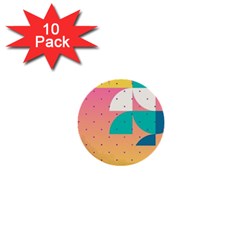 Abstract Geometric Bauhaus Polka Dots Retro Memphis Art 1  Mini Buttons (10 Pack) 