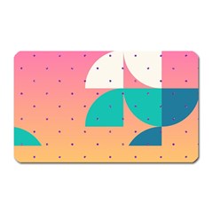 Abstract Geometric Bauhaus Polka Dots Retro Memphis Art Magnet (rectangular)