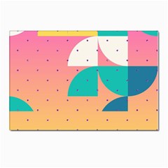 Abstract Geometric Bauhaus Polka Dots Retro Memphis Art Postcard 4 x 6  (pkg Of 10)