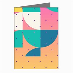 Abstract Geometric Bauhaus Polka Dots Retro Memphis Art Greeting Cards (pkg Of 8) by Maspions