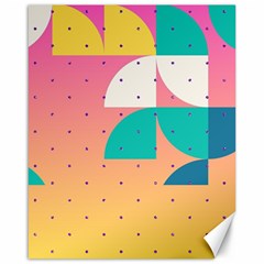 Abstract Geometric Bauhaus Polka Dots Retro Memphis Art Canvas 16  X 20 