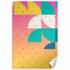 Abstract Geometric Bauhaus Polka Dots Retro Memphis Art Canvas 24  X 36 