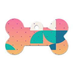 Abstract Geometric Bauhaus Polka Dots Retro Memphis Art Dog Tag Bone (two Sides) by Maspions