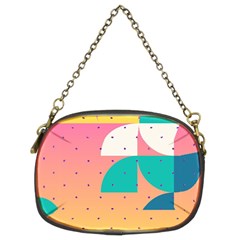 Abstract Geometric Bauhaus Polka Dots Retro Memphis Art Chain Purse (two Sides)