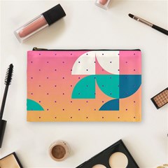 Abstract Geometric Bauhaus Polka Dots Retro Memphis Art Cosmetic Bag (medium)