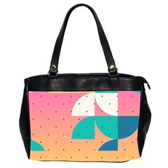 Abstract Geometric Bauhaus Polka Dots Retro Memphis Art Oversize Office Handbag (2 Sides)